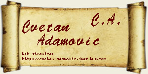 Cvetan Adamović vizit kartica